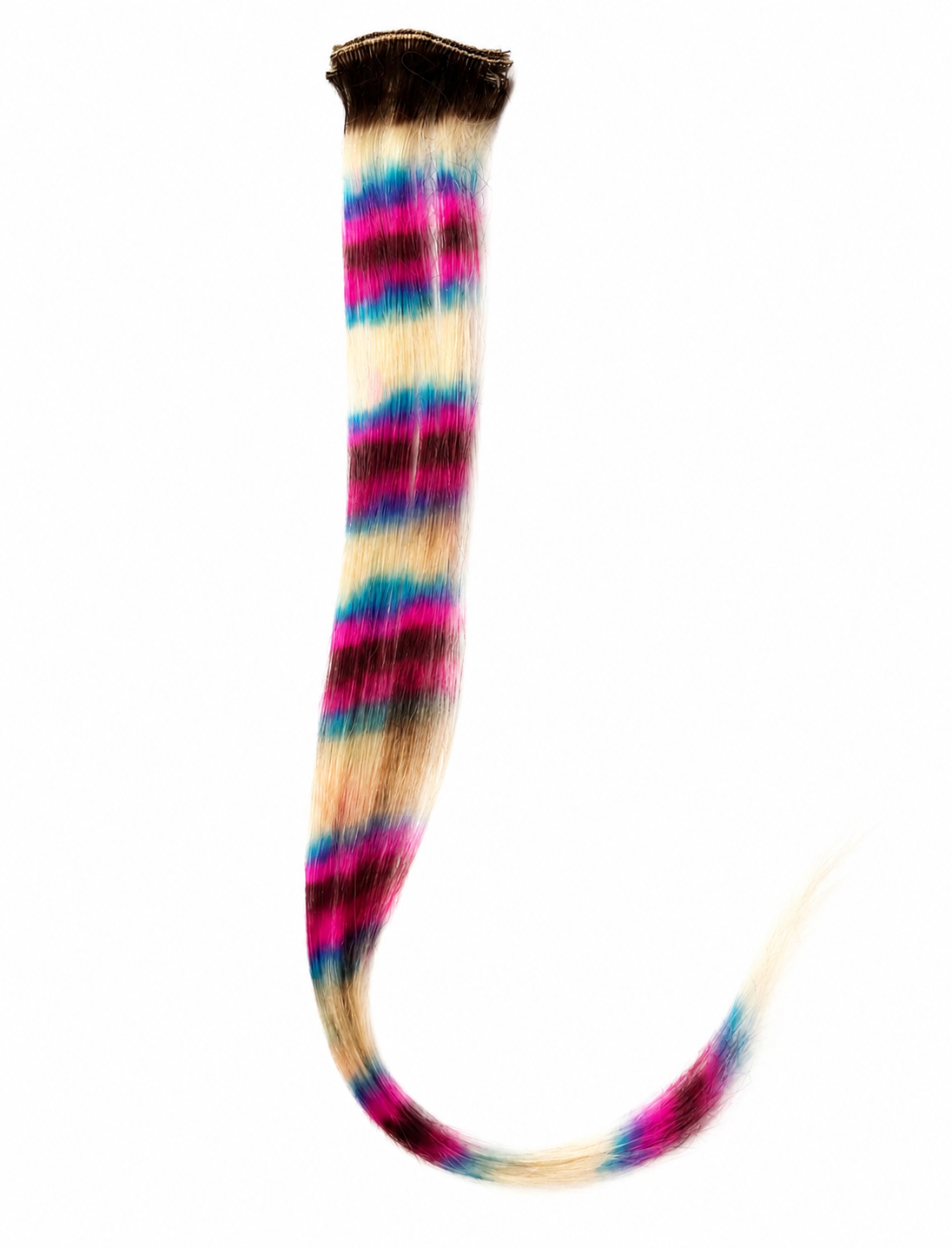 Mèches clipsables - rayée rose et bleu
